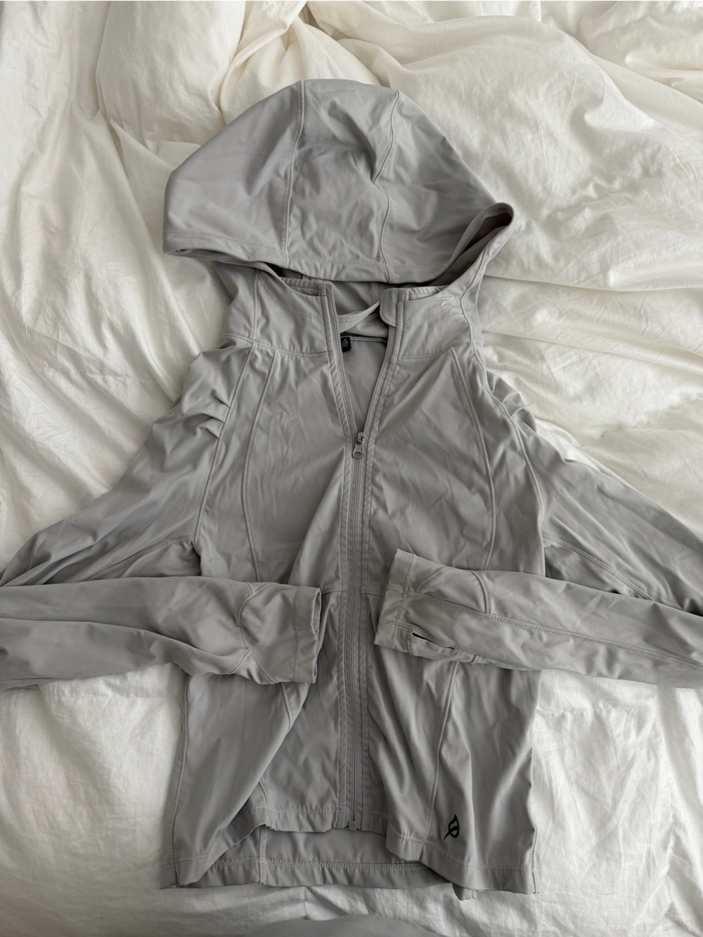 P’tula Light Gray Zip-Front Women's Hoodie Jacket - Picture 1 of 1
